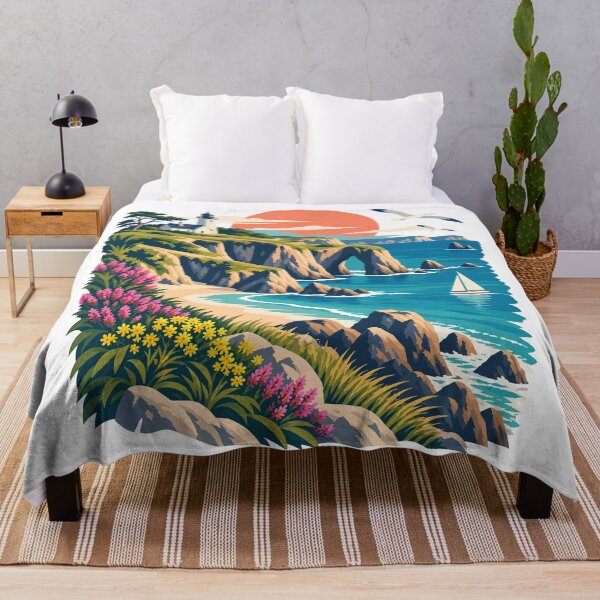 Item preview, Crozon sign with ocean view illustration on sunset designed and sold by Art of Sun.