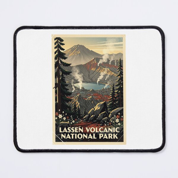 Item preview, Lassen Volcanic National Park Vintage Travel Art designed and sold by Teelogic.
