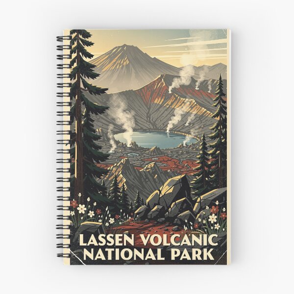 Item preview, Lassen Volcanic National Park Vintage Travel Art designed and sold by Teelogic.