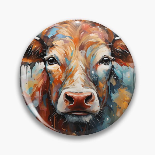 Artikelvorschau, Colorful Longhorn Cow Watercolor Portrait entworfen und verkauft von GutyzDesignsES.