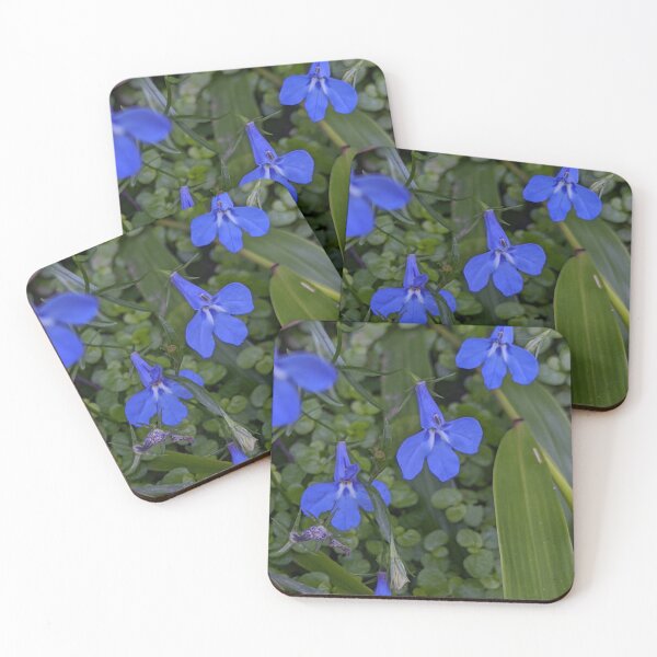 Item preview, Lobelia Sapphire Blue Flowers, Garden Macro Photography designed and sold by PrettyAround.