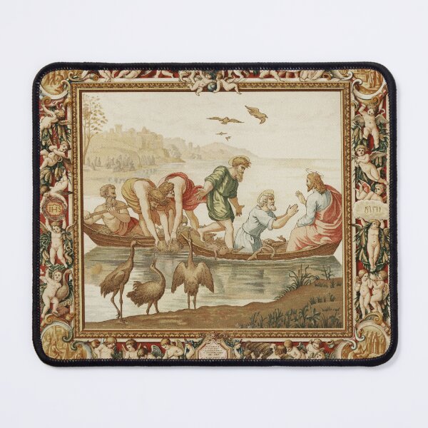 Item preview, 17th Century Biblical Fishing Scene – Ornate Baroque Tapestry Design designed and sold by Polychromes.