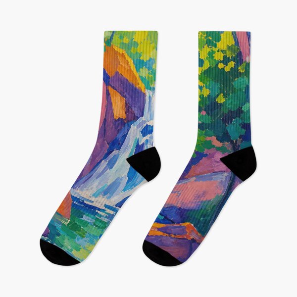 Item preview, Colorful Forest Waterfall Expressionist Landscape designed and sold by GutyzDesignsES.