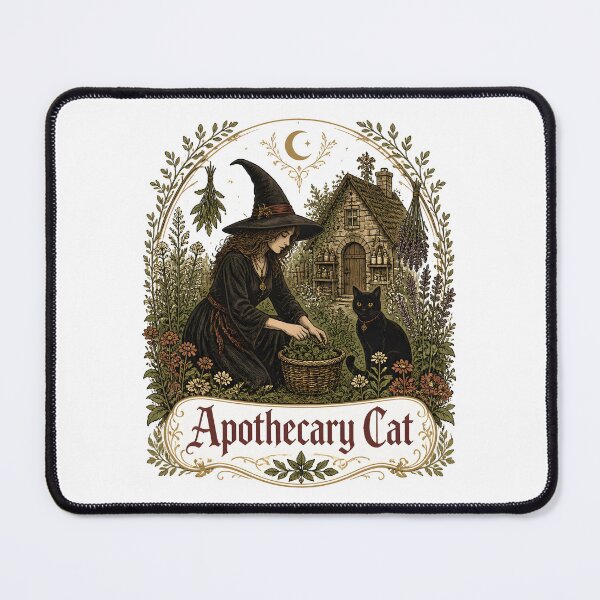 Item preview, Apothecary Cat Harvesting Magical Herbs designed and sold by BernoNickel.