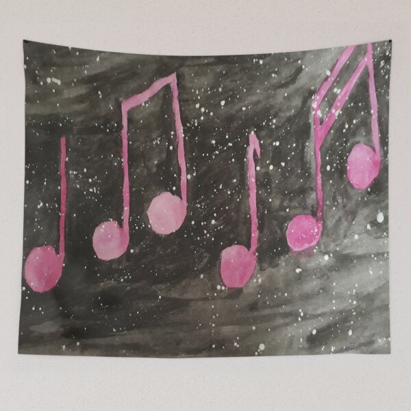 Item preview, Pink music notes designed and sold by Eleonora Tschudin.