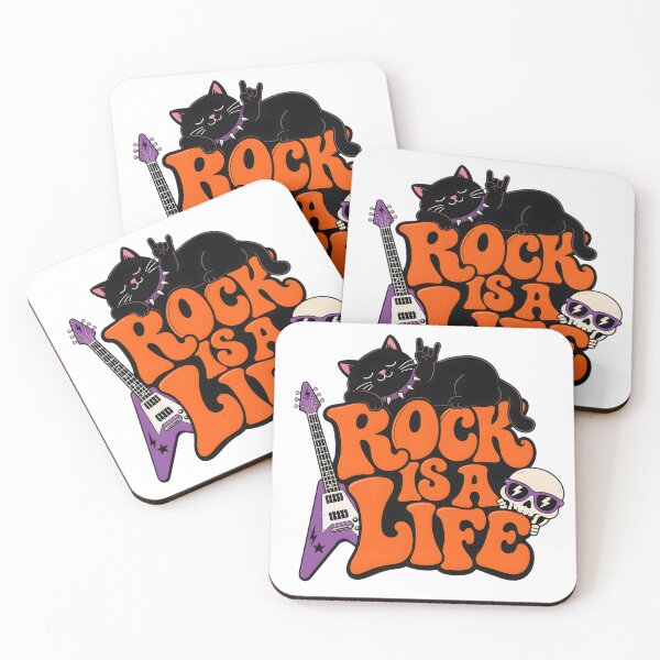 Item preview, Rock Is A Life Cute Retro Black Cat Guitar Halloween designed and sold by VisualVerseLab.