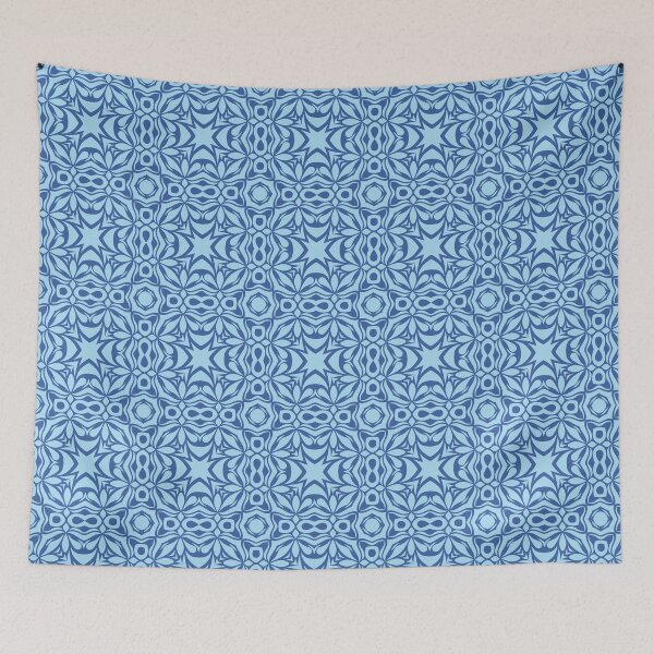 Item preview, Luminous Blue Boho Arabesque Tile Pattern designed and sold by AneissPiaf.
