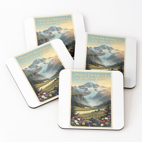 Item preview, Mount Rainier National Park Vintage Travel Art designed and sold by Teelogic.