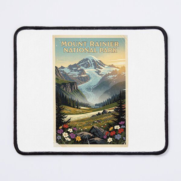 Item preview, Mount Rainier National Park Vintage Travel Art designed and sold by Teelogic.