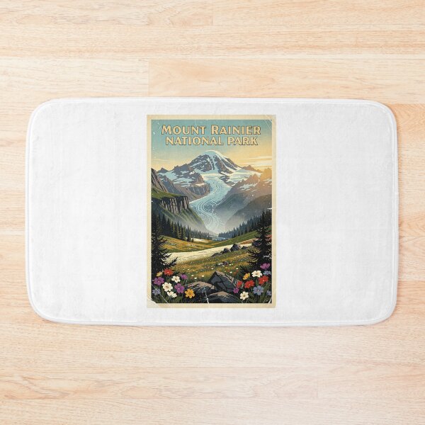 Item preview, Mount Rainier National Park Vintage Travel Art designed and sold by Teelogic.