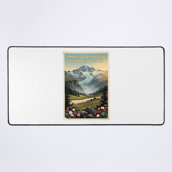 Item preview, Mount Rainier National Park Vintage Travel Art designed and sold by Teelogic.