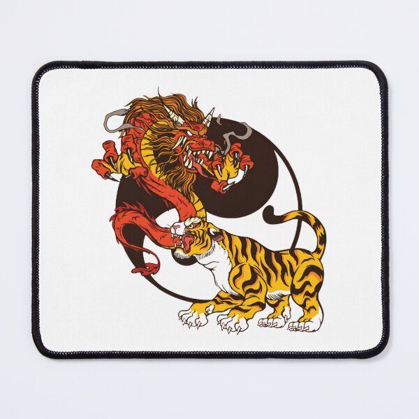 Item preview, Dragon and Tiger Yin Yang Symbol Artwork with Asian Mythology Theme designed and sold by laxxers.