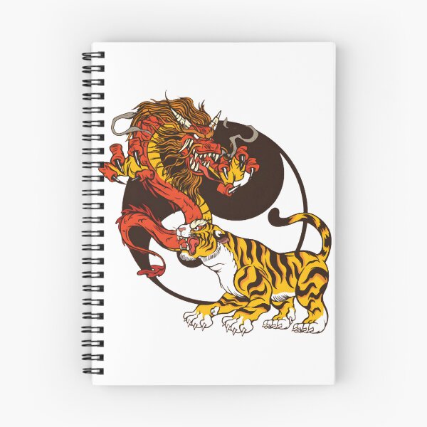 Item preview, Dragon and Tiger Yin Yang Symbol Artwork with Asian Mythology Theme designed and sold by laxxers.