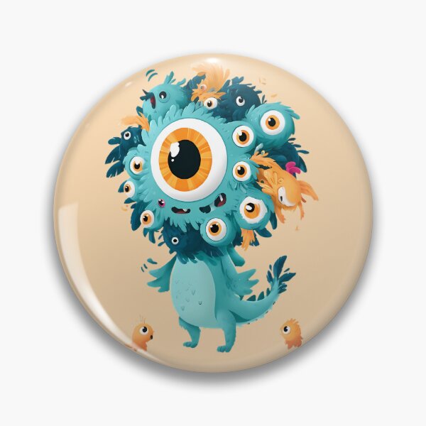 Item preview, Cute Multi Eyed Teal Monster Art designed and sold by Lunat1kk.