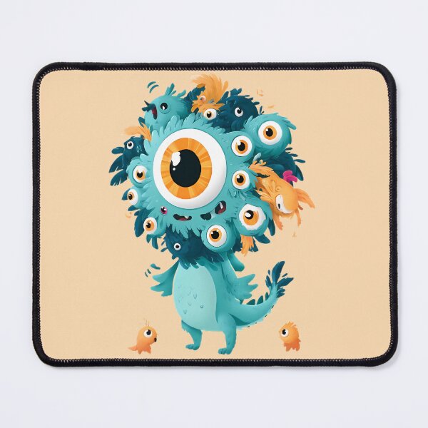 Item preview, Cute Multi Eyed Teal Monster Art designed and sold by Lunat1kk.