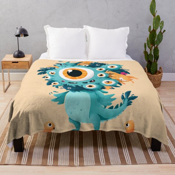 Item preview, Cute Multi Eyed Teal Monster Art designed and sold by Lunat1kk.