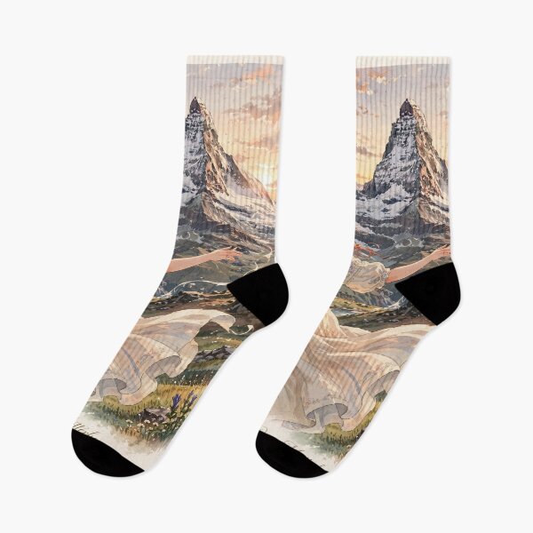 Item preview, Red Haired Woman Travel Series in Switzerland Exploring the Iconic Matterhorn Swiss Alps Mountain Landscape European Travel Adventure Nature and Wanderlust designed and sold by DibujandoPorfa.