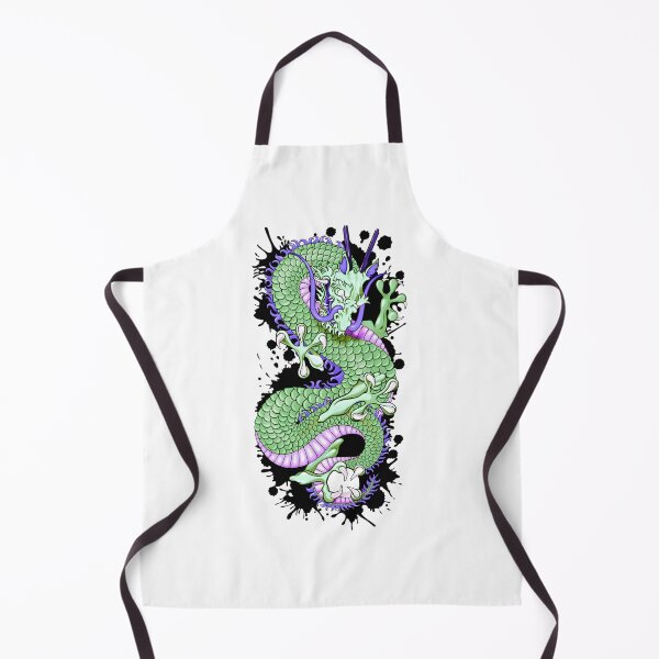 Item preview, Green Dragon Tattoo with Cherry Blossoms and Purple Fiery Mane Artwork designed and sold by laxxers.