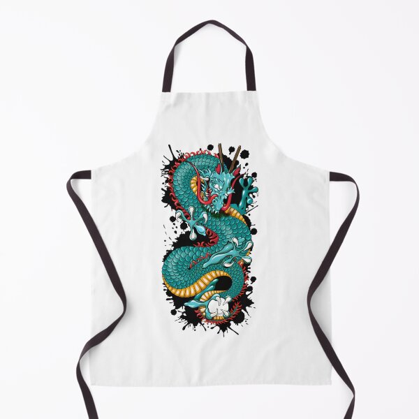 Item preview, Blue Grunge Dragon Tattoo Design with Cherry Blossoms Artistic Illustration designed and sold by laxxers.