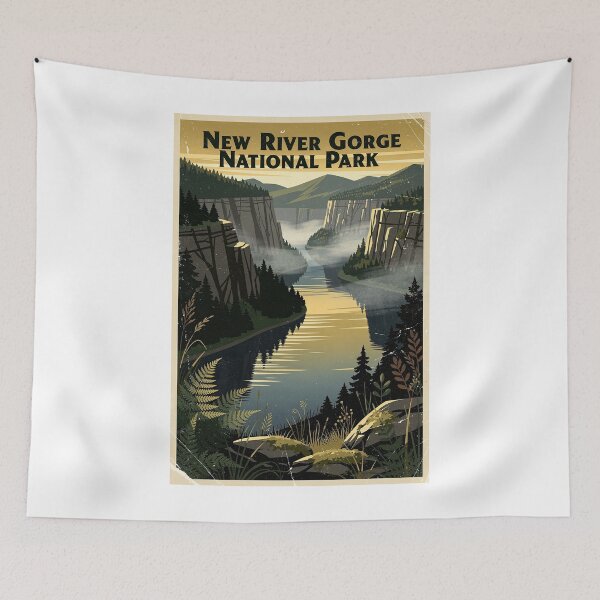 Item preview, New River Gorge National Park Vintage Travel Art designed and sold by Teelogic.