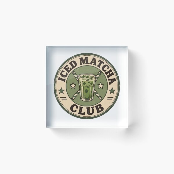 Item preview, Iced Matcha Club Vintage Retro Badge designed and sold by urbinet.