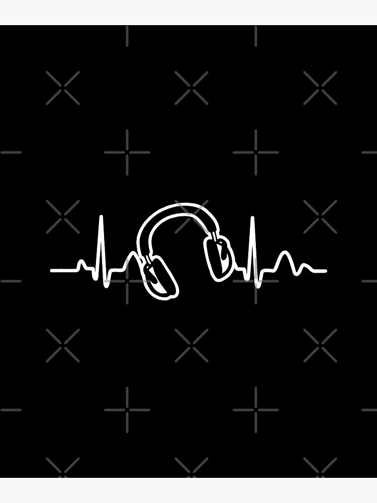 Lines Of Heart Pulz Herzline Electrocardiogram With Headphones Postcard By Quentin1984 Redbubble