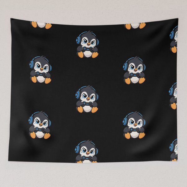 Item preview, penguin gamer designed and sold by Konvero.