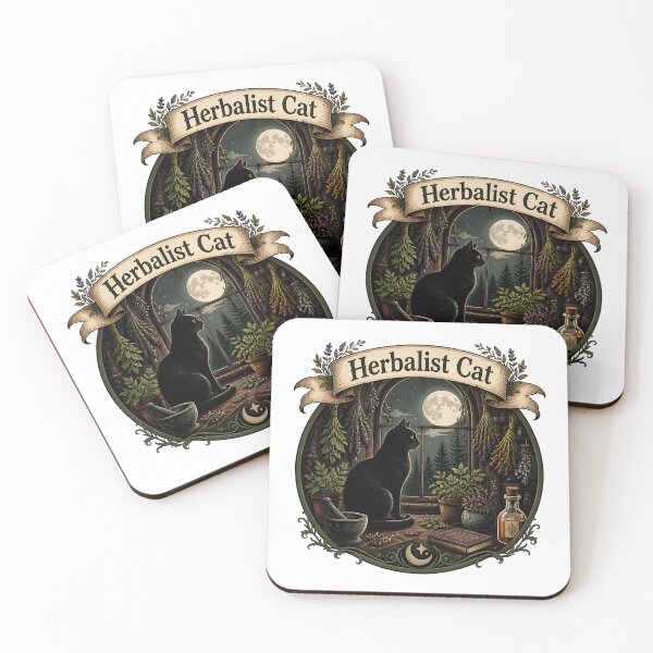 Item preview, Herbalist Cat Apothecary Window at Night designed and sold by BernoNickel.