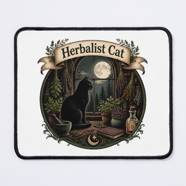 Item preview, Herbalist Cat Apothecary Window at Night designed and sold by BernoNickel.