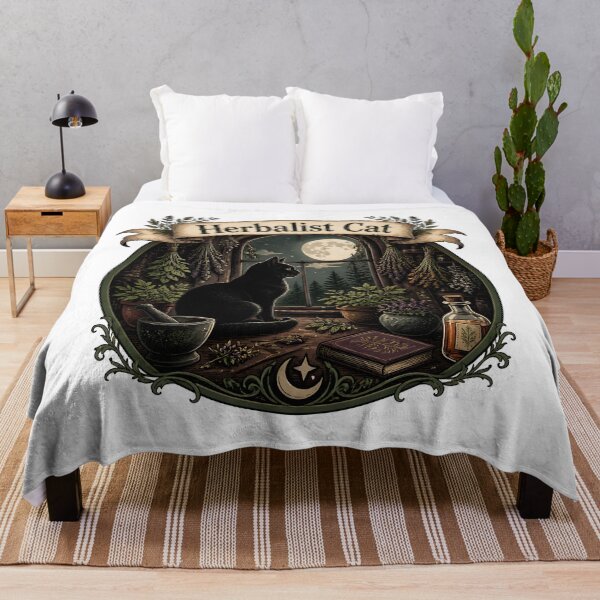 Item preview, Herbalist Cat Apothecary Window at Night designed and sold by BernoNickel.