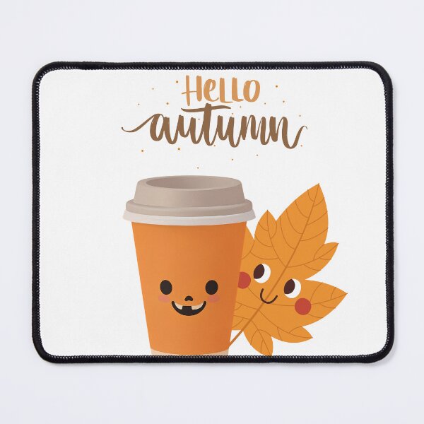 Item preview, Hello Autumn Cute Coffee Cup and Leaf designed and sold by Inka Moon Design.
