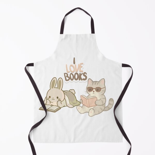 Item preview, I Love Books Cute Kawaii Cat Bunny Reading Sticker designed and sold by Esraa-Arts.