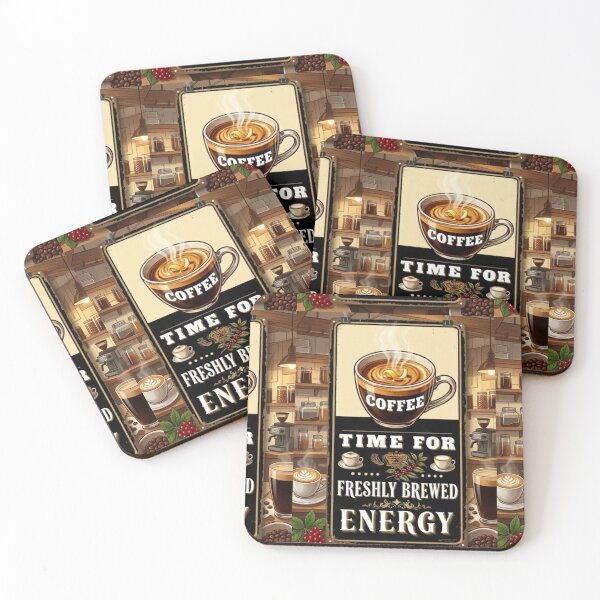 Item preview, Vintage Hot Coffee Lover Illustration Wall Art | COFFEE - FRESHLY BREWED ENERGY. designed and sold by Giulivo Store Graphic.