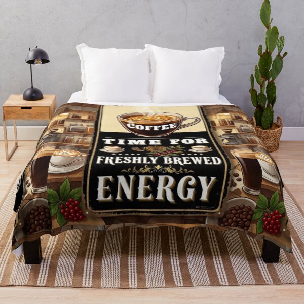 Item preview, Vintage Hot Coffee Lover Illustration Wall Art | COFFEE - FRESHLY BREWED ENERGY. designed and sold by Giulivo Store Graphic.