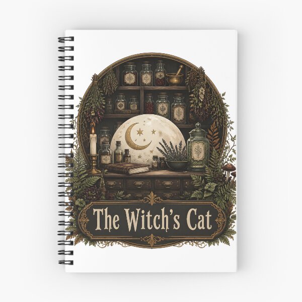 Item preview, The Witch's Cat Inside the Herbalist's Shop designed and sold by BernoNickel.