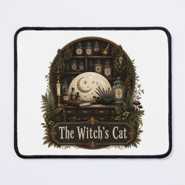 Item preview, The Witch's Cat Inside the Herbalist's Shop designed and sold by BernoNickel.