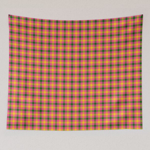 Item preview, Yellow And Green On Pink Gingham Check   designed and sold by PatternTitan.
