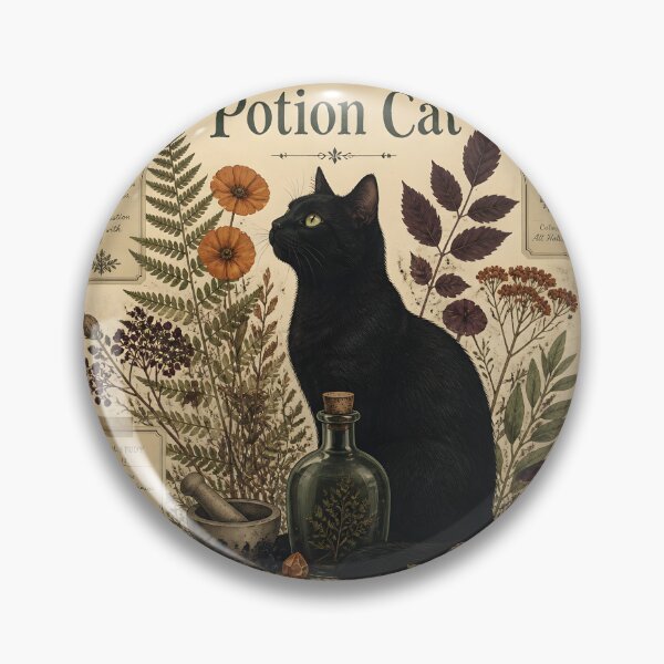 Item preview, Potion Cat Herbalist's Botanical Plate designed and sold by BernoNickel.