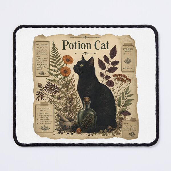 Item preview, Potion Cat Herbalist's Botanical Plate designed and sold by BernoNickel.