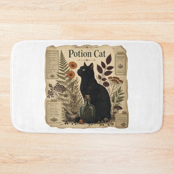 Item preview, Potion Cat Herbalist's Botanical Plate designed and sold by BernoNickel.