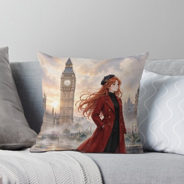 Item preview, Big Ben London United Kingdom Travel Adventure Exploring the Iconic London Landmark British Architecture European City Travel and Wanderlust with Red Haired Woman designed and sold by DibujandoPorfa.
