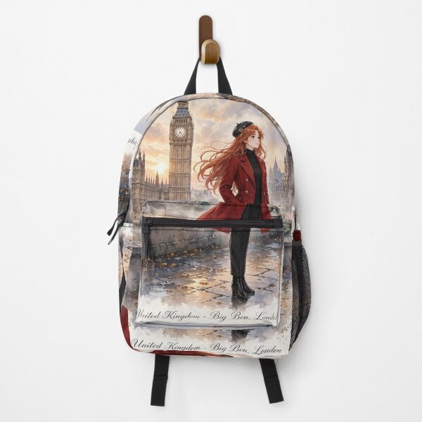 Item preview, Big Ben London United Kingdom Travel Adventure Exploring the Iconic London Landmark British Architecture European City Travel and Wanderlust with Red Haired Woman designed and sold by DibujandoPorfa.