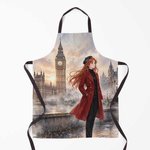 Item preview, Big Ben London United Kingdom Travel Adventure Exploring the Iconic London Landmark British Architecture European City Travel and Wanderlust with Red Haired Woman designed and sold by DibujandoPorfa.
