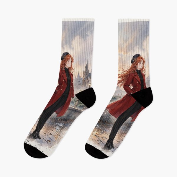Item preview, Big Ben London United Kingdom Travel Adventure Exploring the Iconic London Landmark British Architecture European City Travel and Wanderlust with Red Haired Woman designed and sold by DibujandoPorfa.