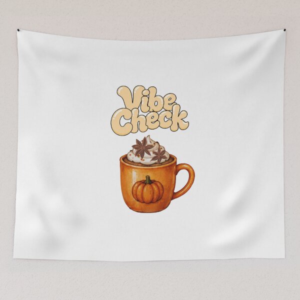 Item preview, Vibe Check Autumn Pumpkin Spice Latte Coffee Mug Sticker designed and sold by Esraa-Arts.