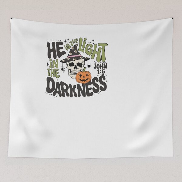 Item preview, Christian Halloween Skull Pumpkin Light In Darkness designed and sold by KroghDs.