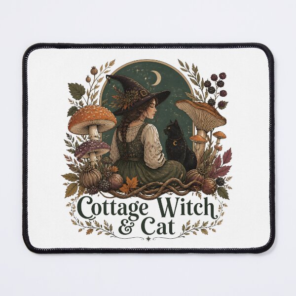 Item preview, Cottage Witch & Cat Botanical Ingredient Study designed and sold by BernoNickel.