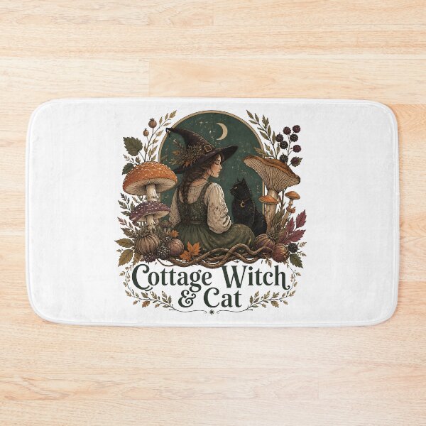 Item preview, Cottage Witch & Cat Botanical Ingredient Study designed and sold by BernoNickel.