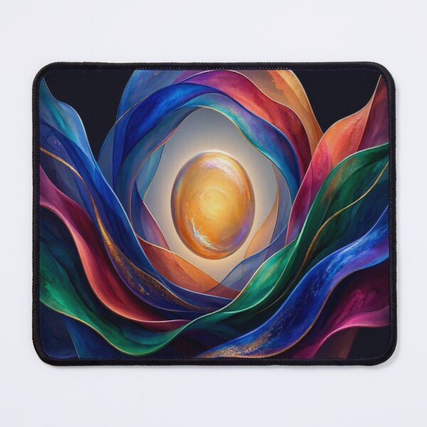 Item preview, Golden Orb and Vibrant Abstract Silk Waves Design designed and sold by Breezes-of-Ida.