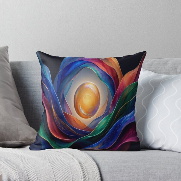 Item preview, Golden Orb and Vibrant Abstract Silk Waves Design designed and sold by Breezes-of-Ida.